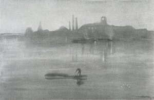Nocturne: De rivier bij Battersea door James Abbott McNeill Whistler